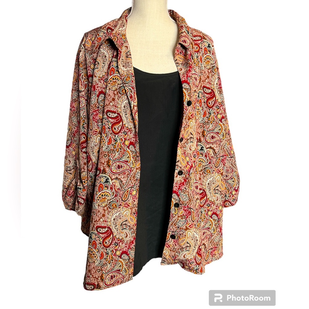 White Stag Paisley Button Up Blouse